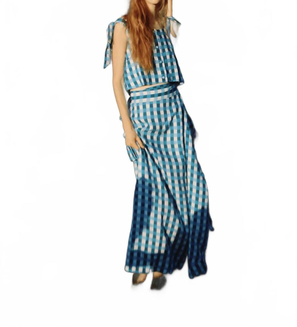 NEW LOUISE NEW YORK helena midi wrap skirt in cape gingham